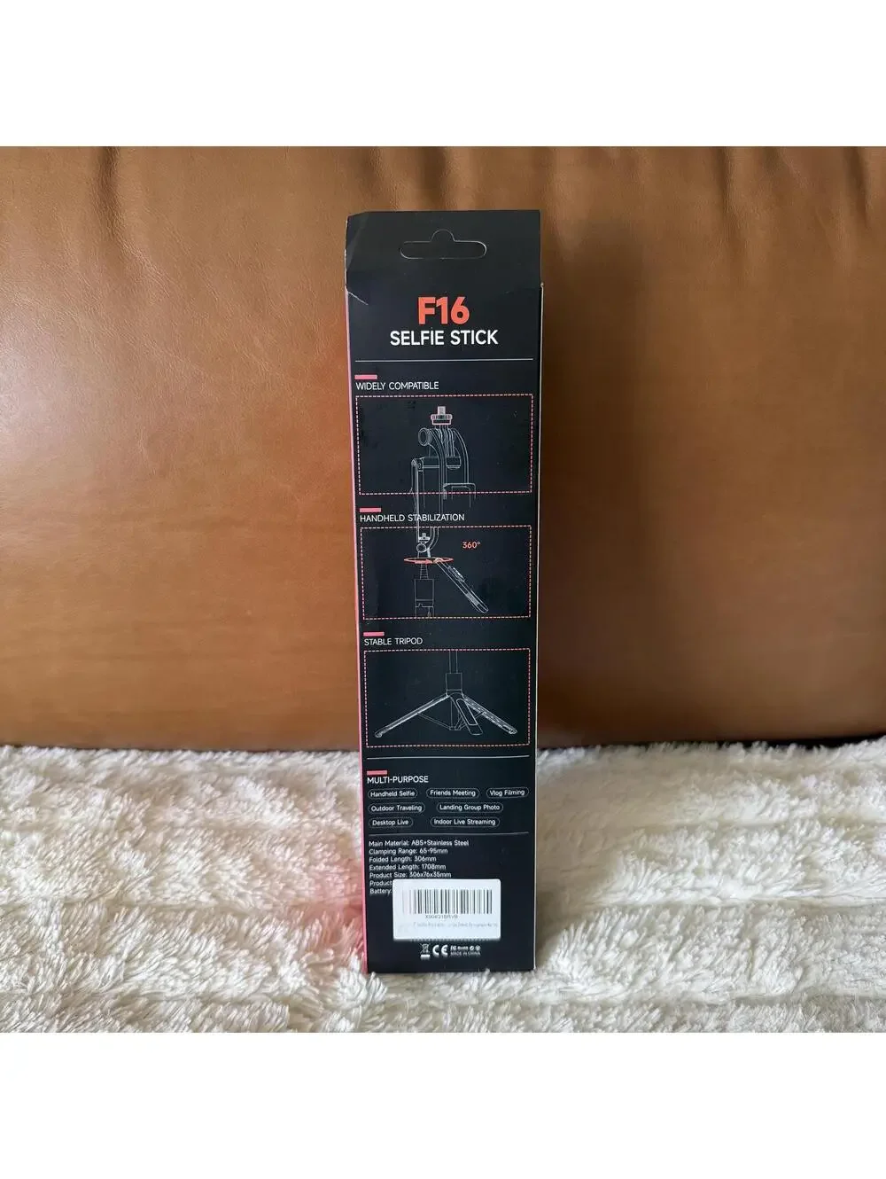 Black Selfie Stick with Foldable Design